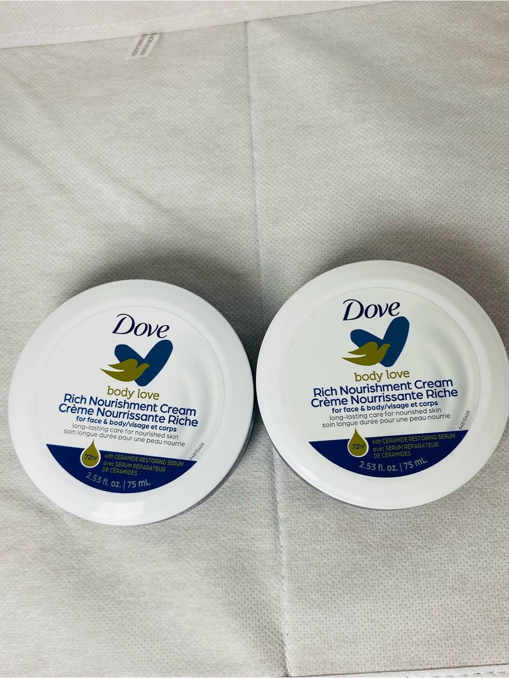 Dove Body Love Rich Nourishment Cream Set of 2 75mL Face Body Moisturizer
